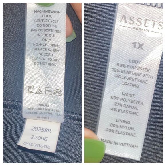 Assets by Spanx Black Faux Leather High Rise Leggings - Picture 11 of 11